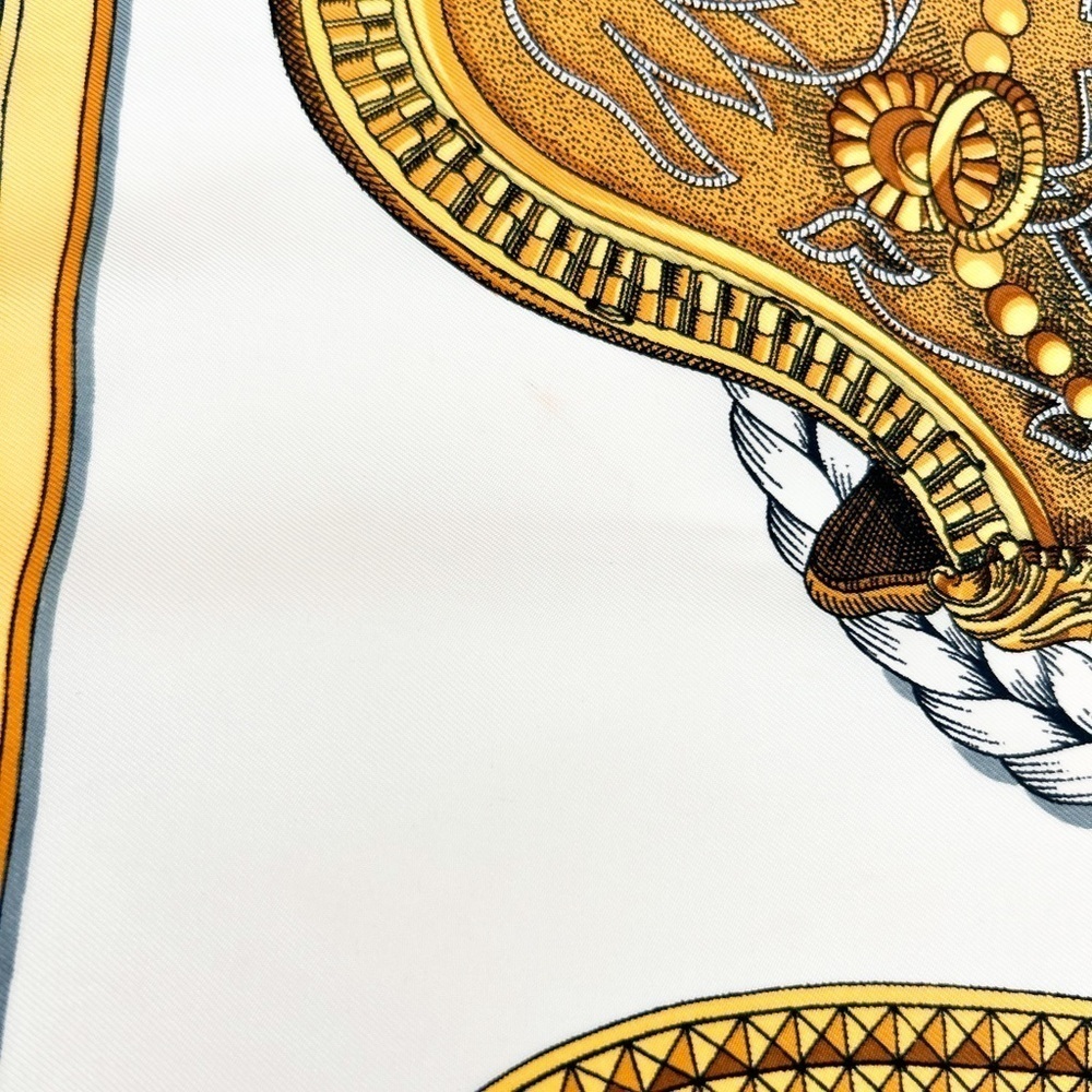 HERMES 100% silk scarf Carre 90 GRAND APPARAT Scarf Multicolor blue border - Picture 11 of 11